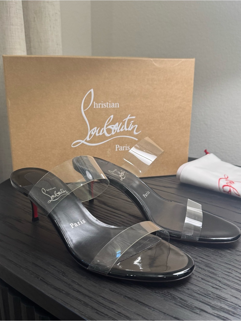 Christian Louboutin Just Nothing 55 Sandals Black 39 - Picture 2 of 10